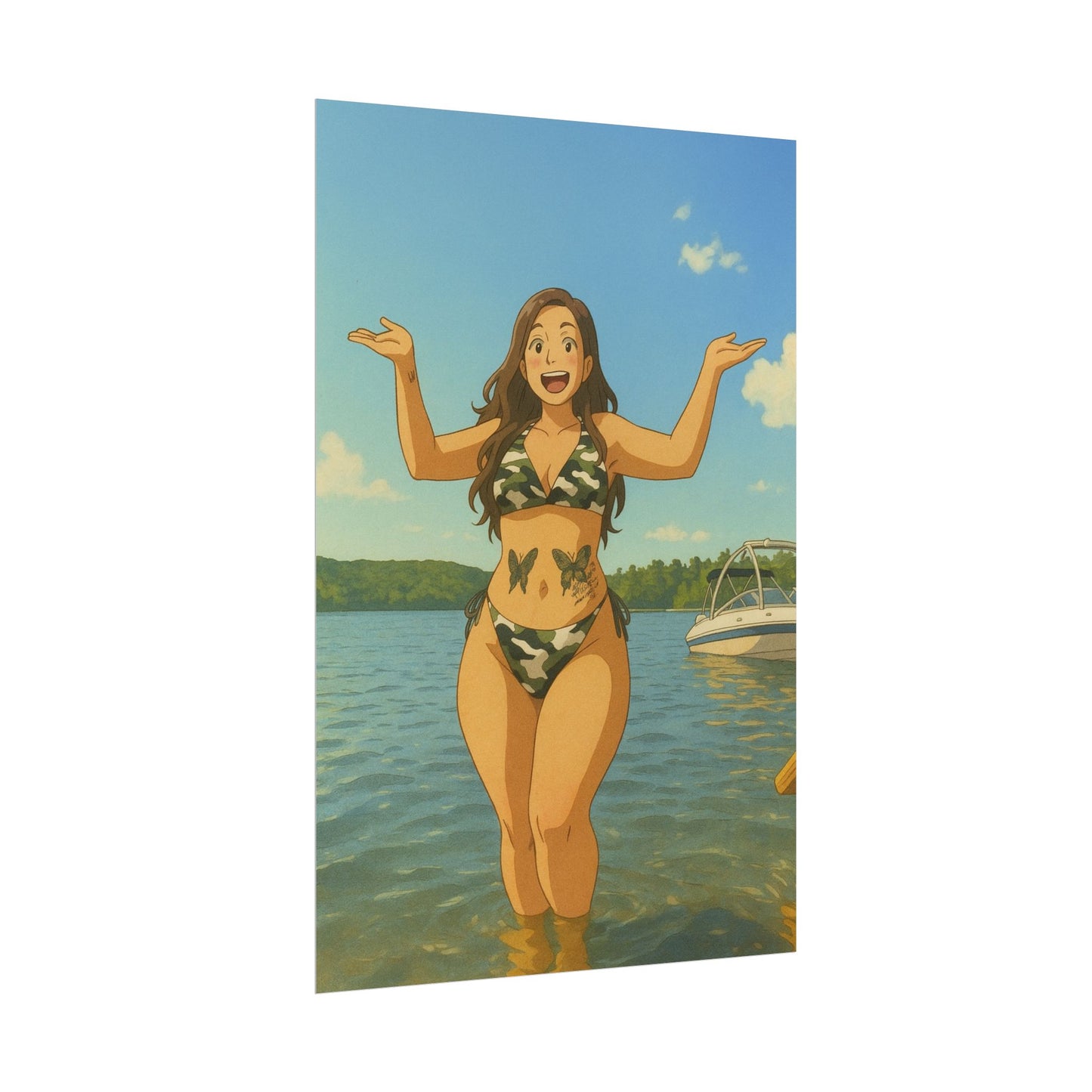 Loco Fits Anime Girls 'Fun at the Lake' Poster