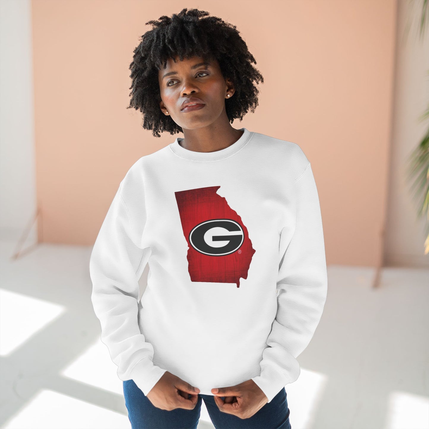 'Georgia Bulldogs State of Georgia' Cotton Crewneck Sweatshirt
