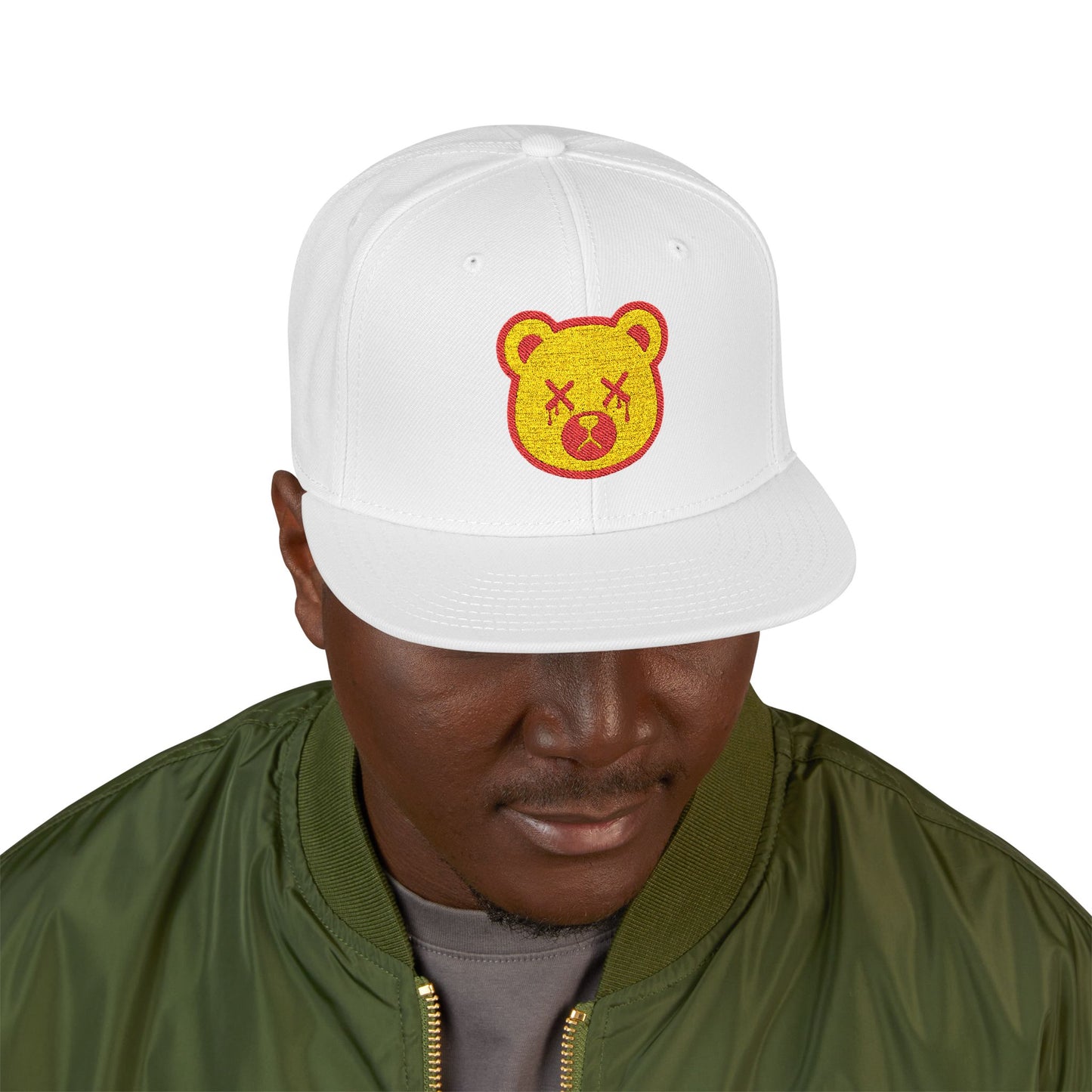 "Wicked Way" Deady Bear Head Yellow & Red Logo Snapback
