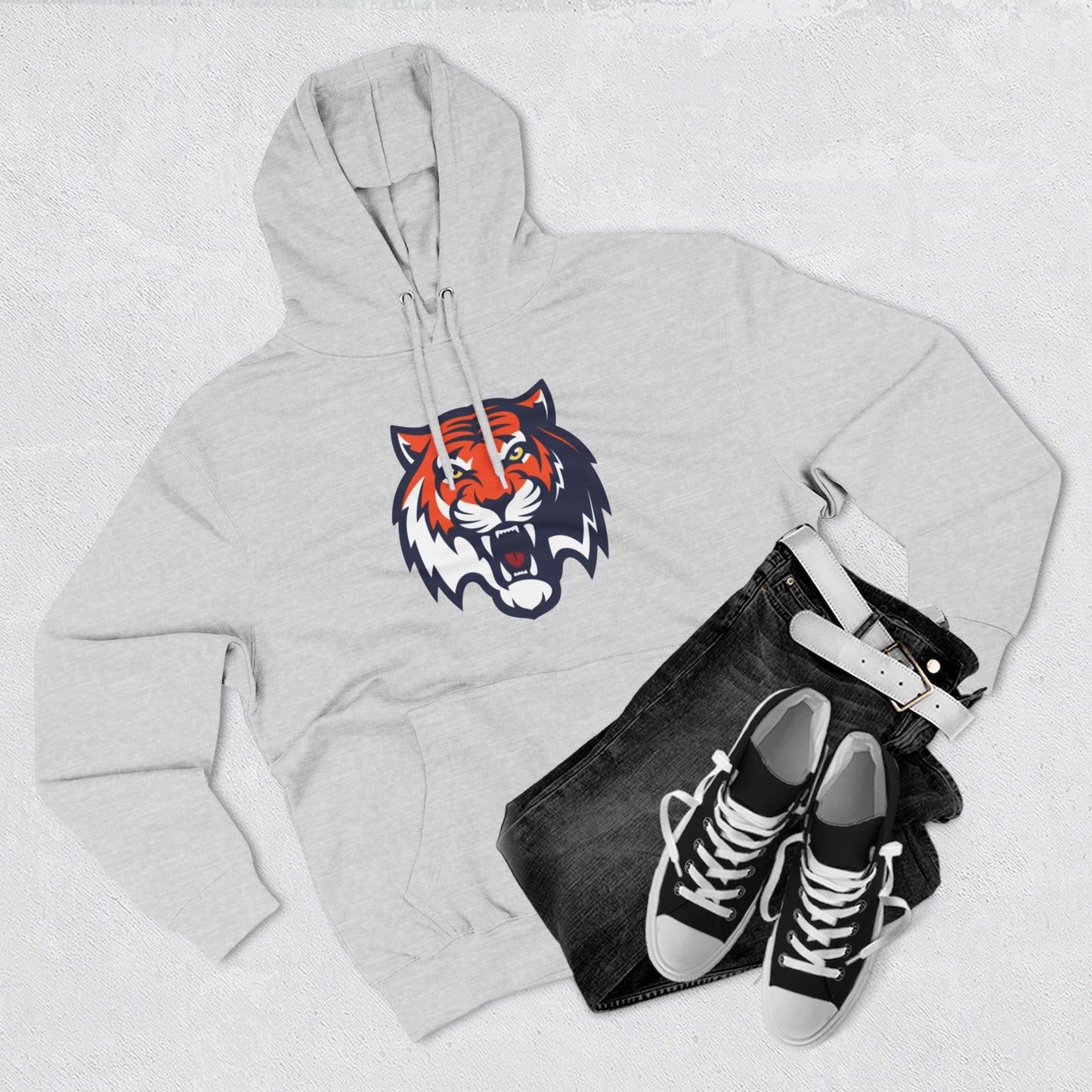 'Auburn Tiger Head' Three-Panel Fleece Hoodie