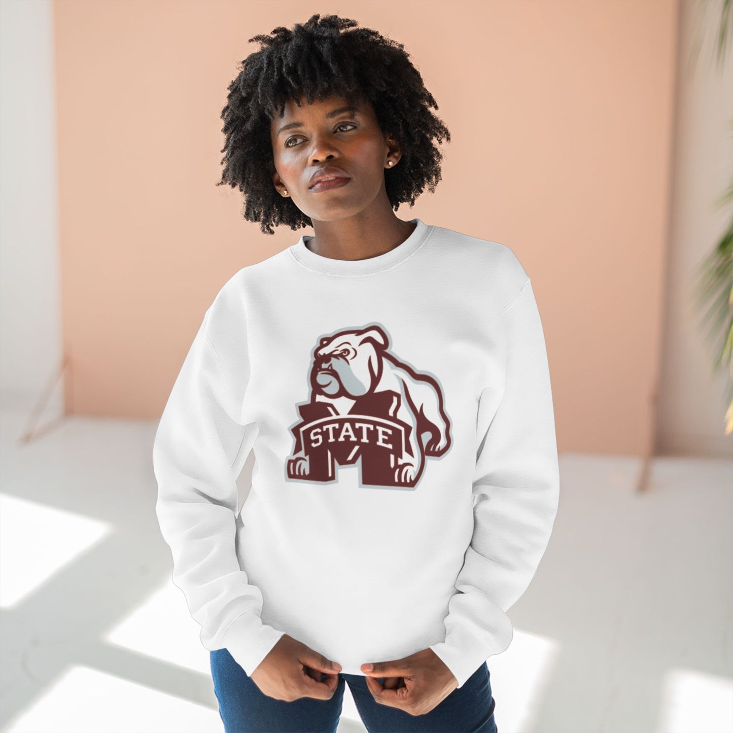 'Mississippi State Bulldog Bully' Cotton Crewneck Sweatshirt