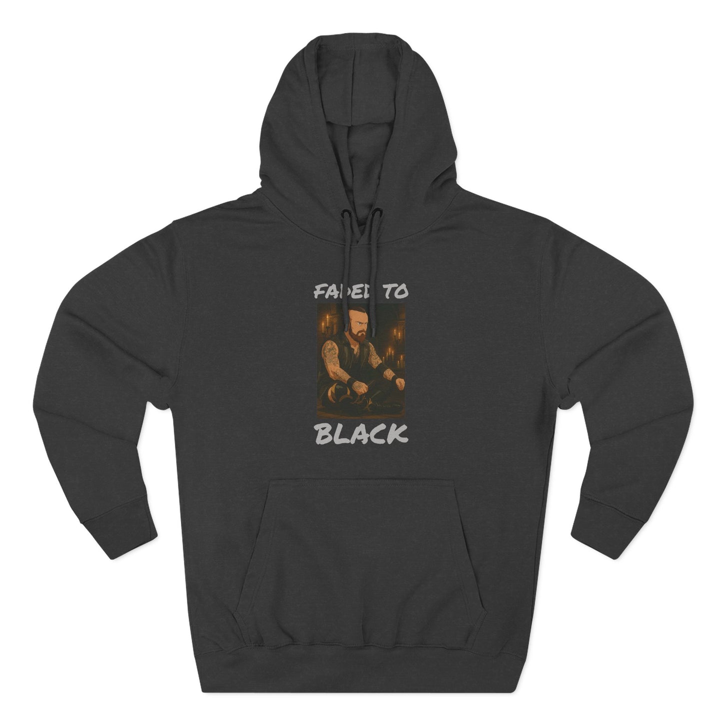Loco Fits Anime Wrestling 'Faded to Black' Three-Panel Fleece Hoodie