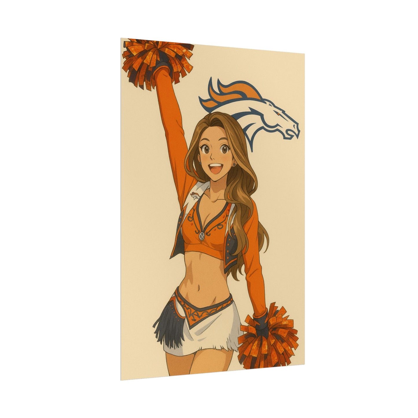 Loco Fits Anime Girls 'Broncos Cheerleader 3' Poster
