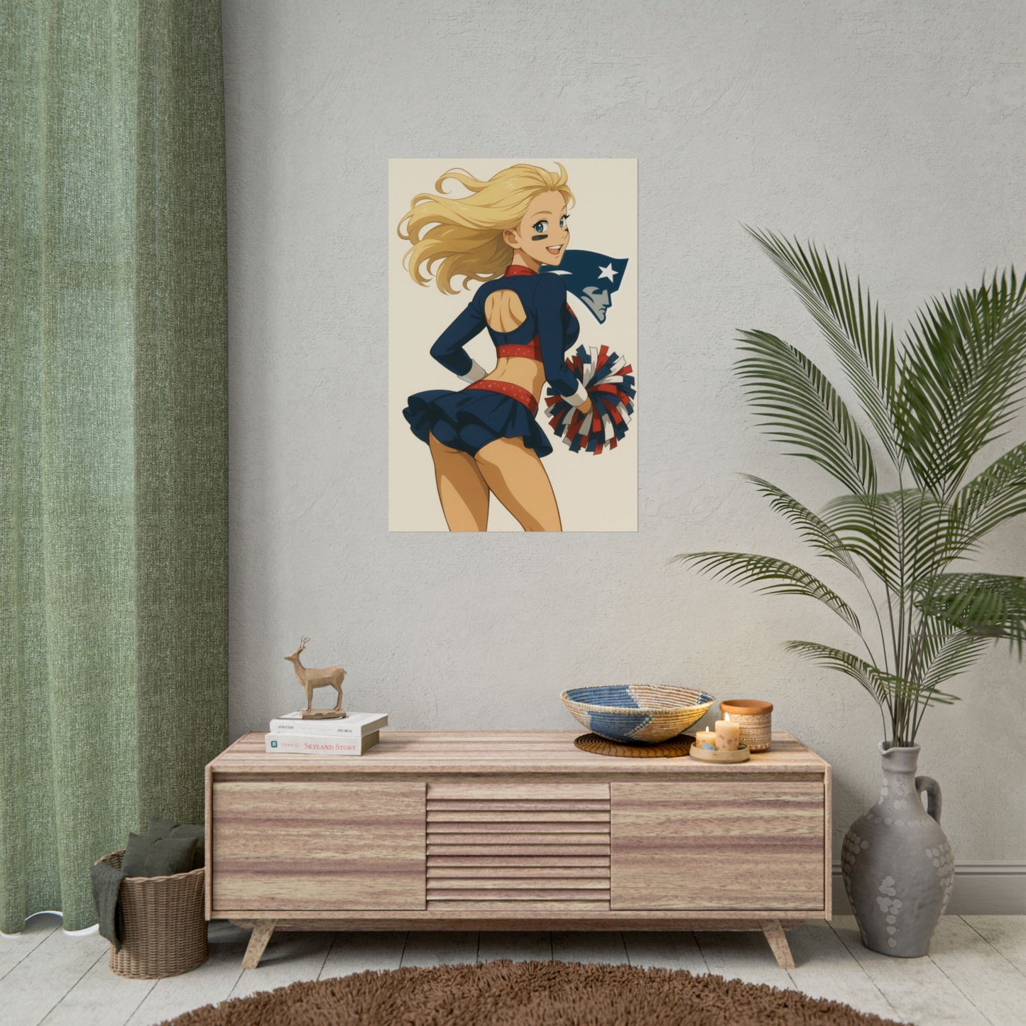 Loco Fits Anime Girls 'Patriots Cheerleader 1' Poster