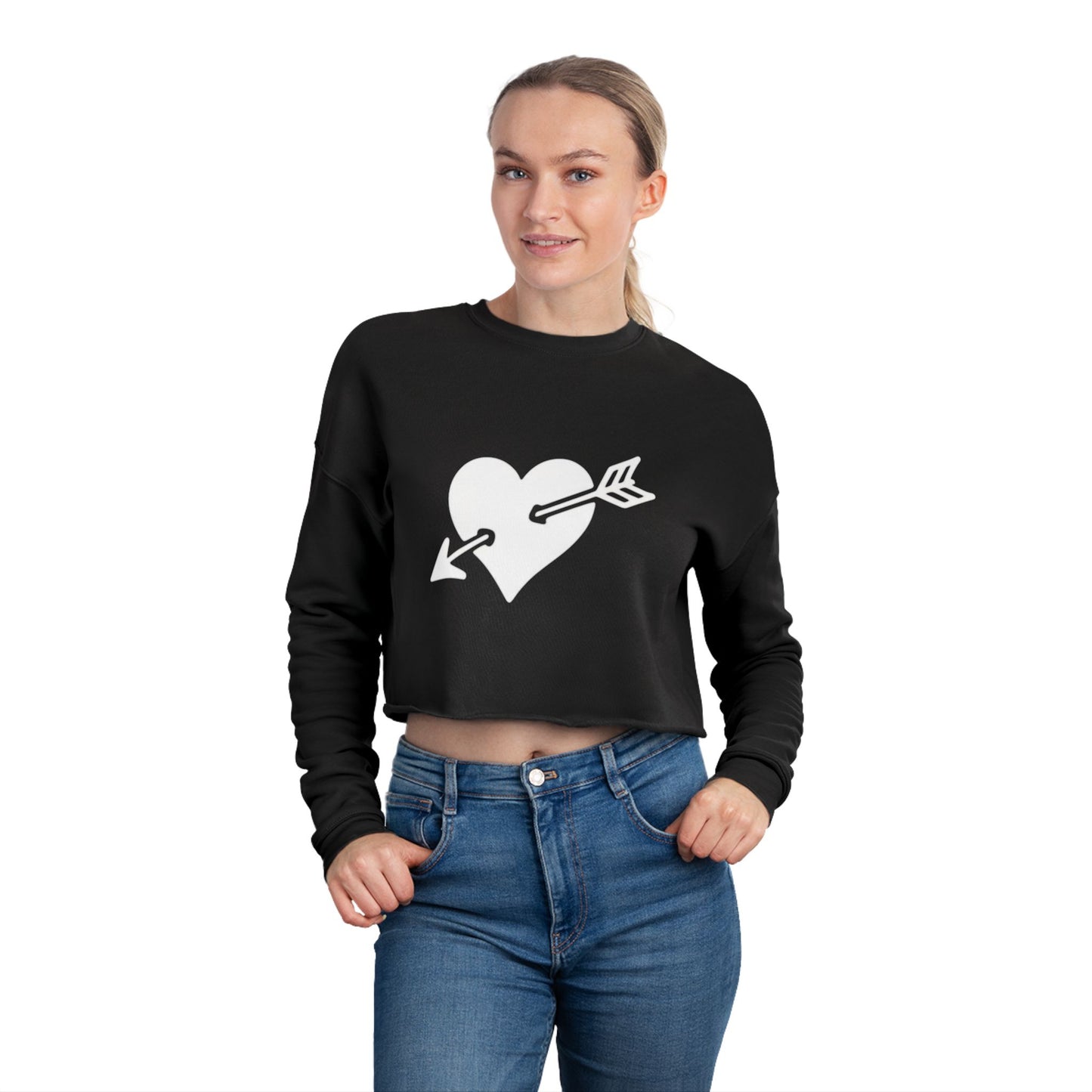 "Baddie Street" Arrow Heart V3 Woman's Cropped Sweatshirt