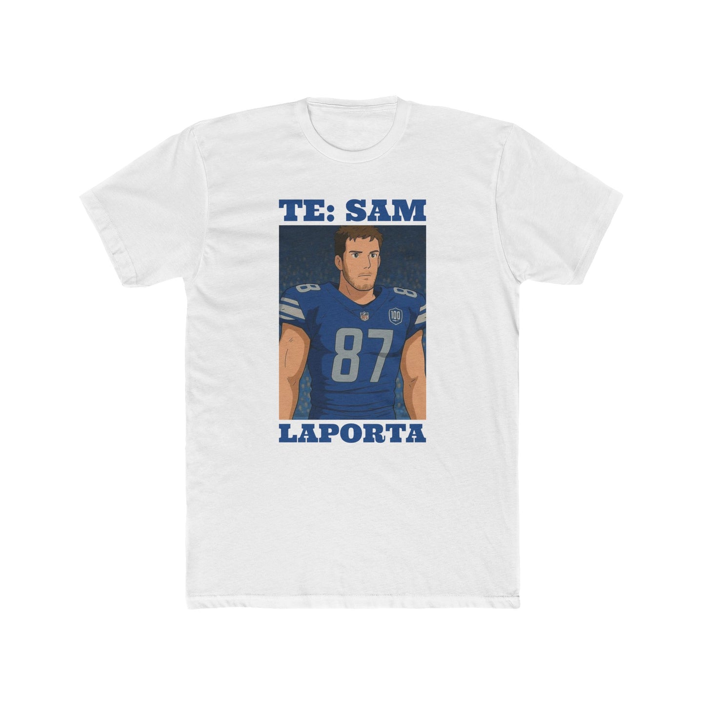 Anime Football 'TE: Sam LaPorta' Cotton Crew Tee