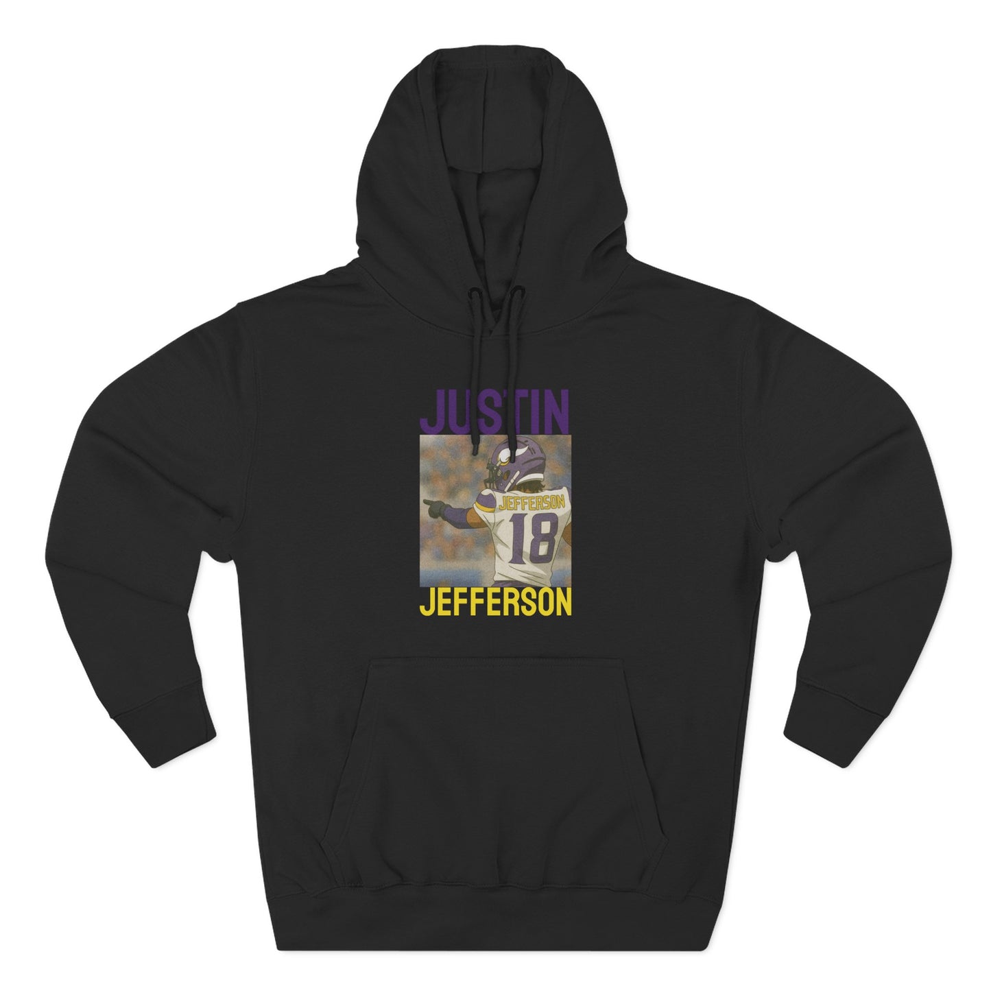 Anime Football 'Justin Jefferson' Three-Panel Fleece Hoodie