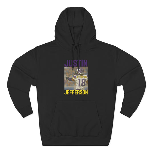 Anime Football 'Justin Jefferson' Three-Panel Fleece Hoodie