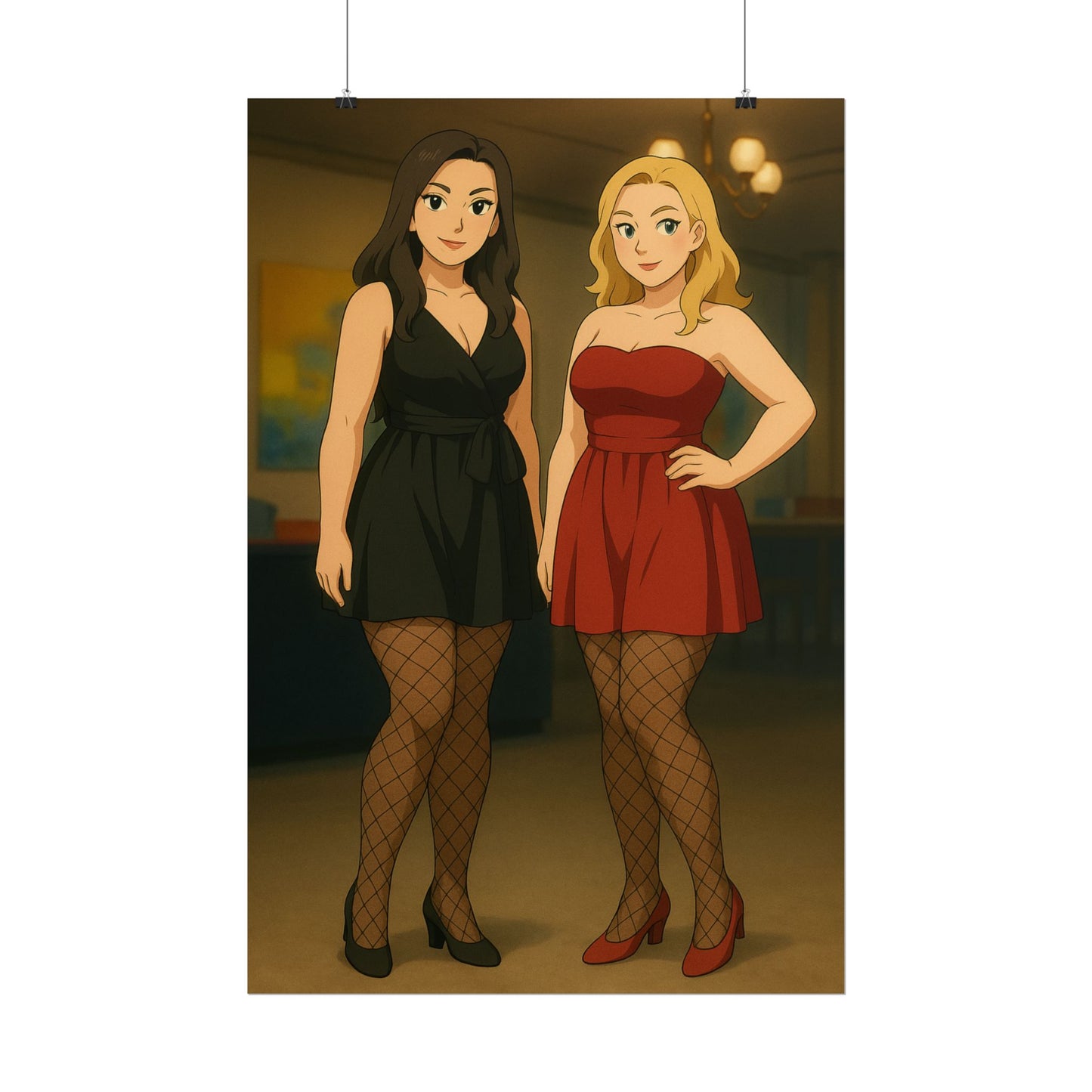 Loco Fits Anime Girls 'Two Ladies in Cocktail Dresses' Poster