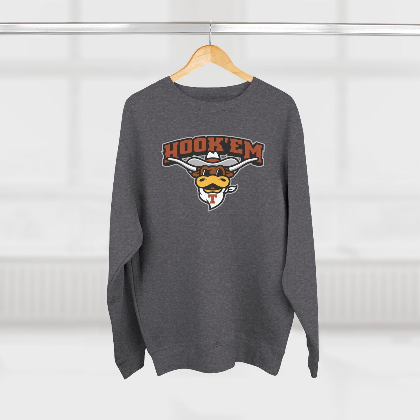 'Texas Hook Em Bevo' Cotton Crewneck Sweatshirt