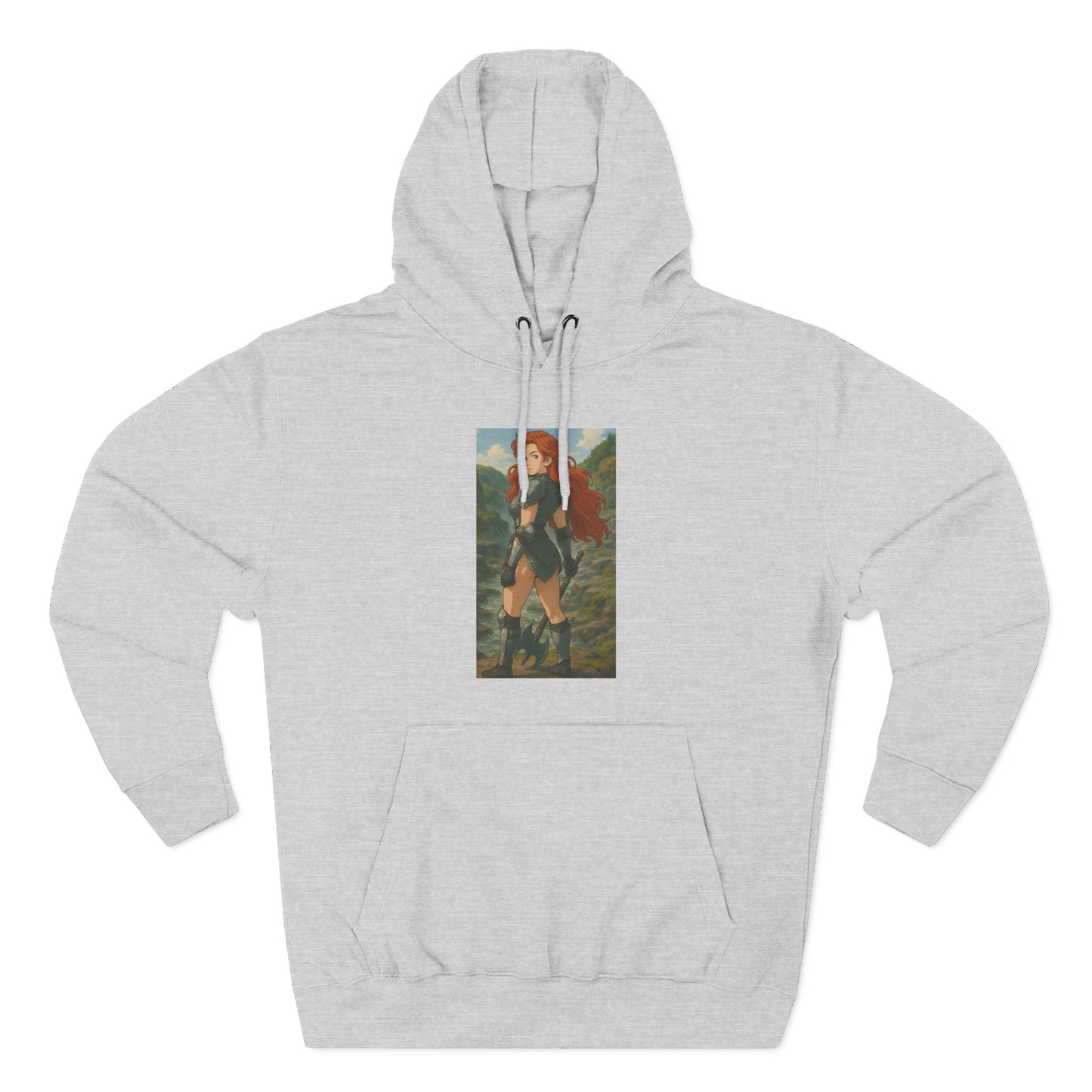 Loco Fits Anime Girls 'Fiery Warrior' Three-Panel Fleece Hoodie