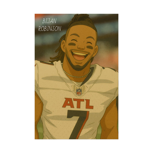 Loco Fits Anime Football 'Happy Bijan Robinson' Poster