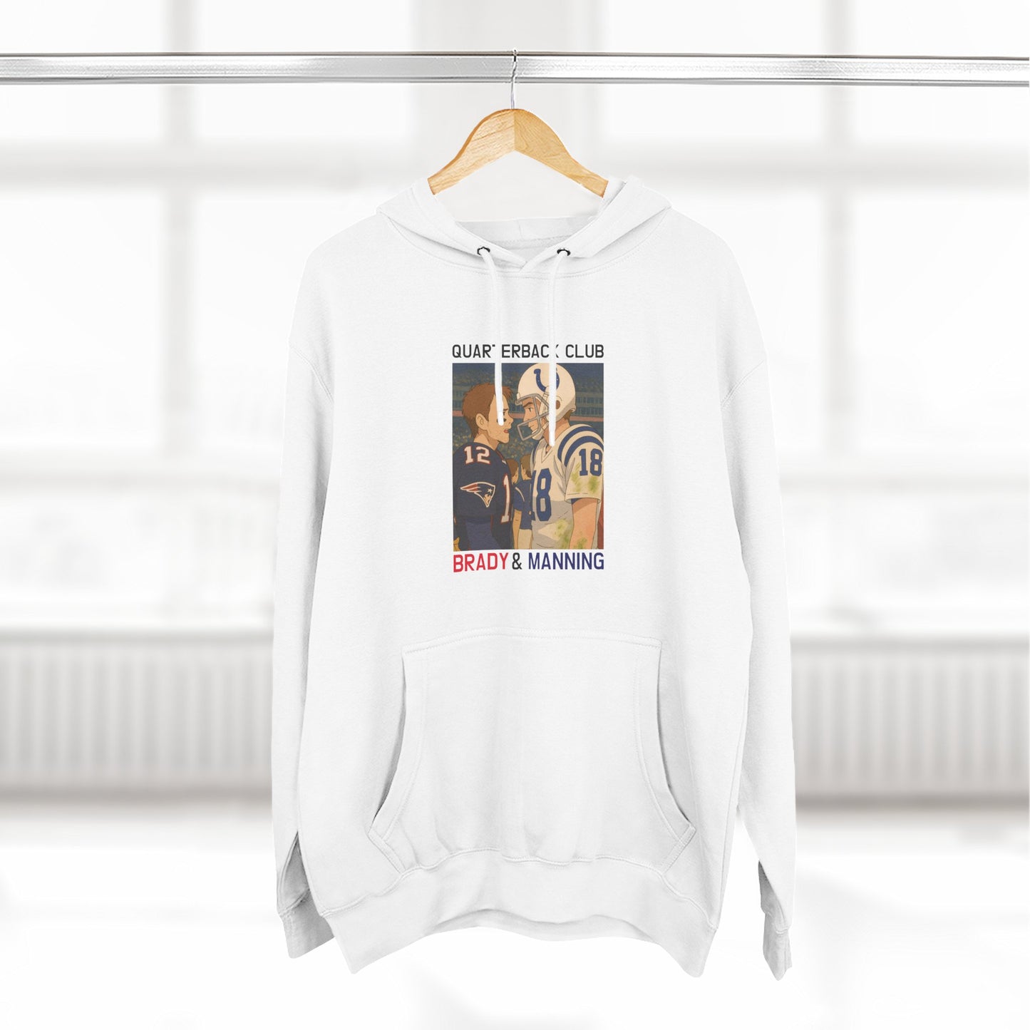 Anime Football 'Quarterback Club Brady & Manning' Three-Panel Fleece Hoodie