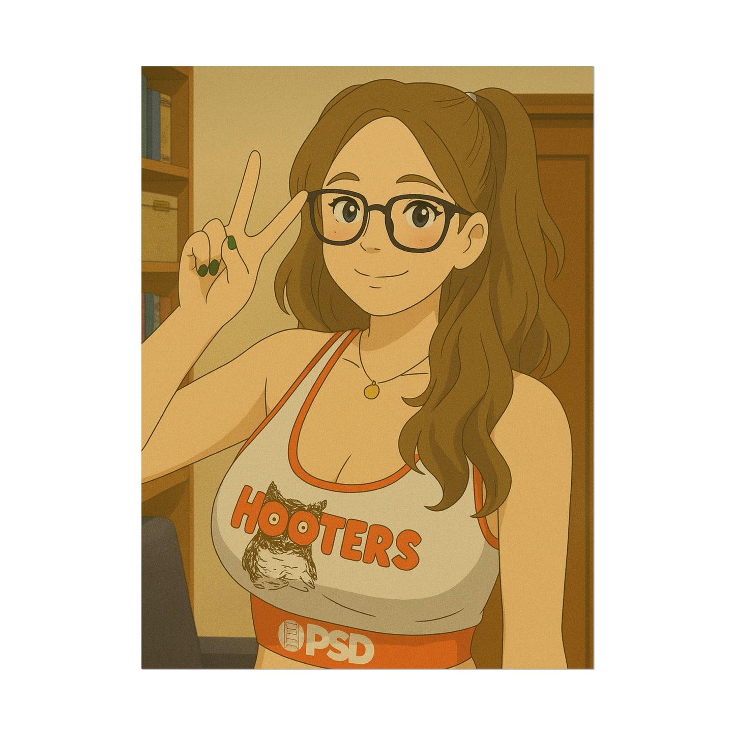 Loco Fits Anime Girls 'Nerdy Hooters Girl' Poster