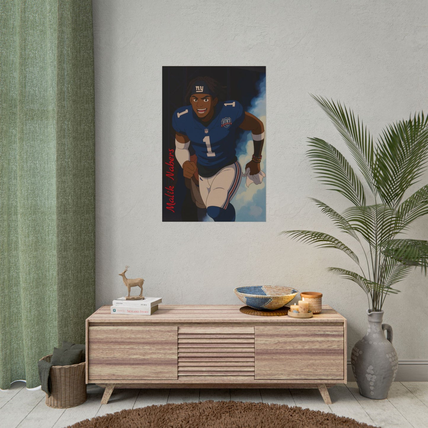 Loco Fits Anime Football 'Malik Nabers' Poster