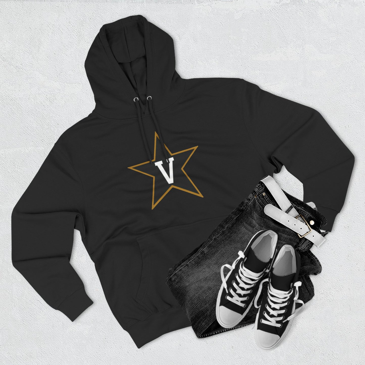 'Vanderbilt V Star' Three-Panel Fleece Hoodie
