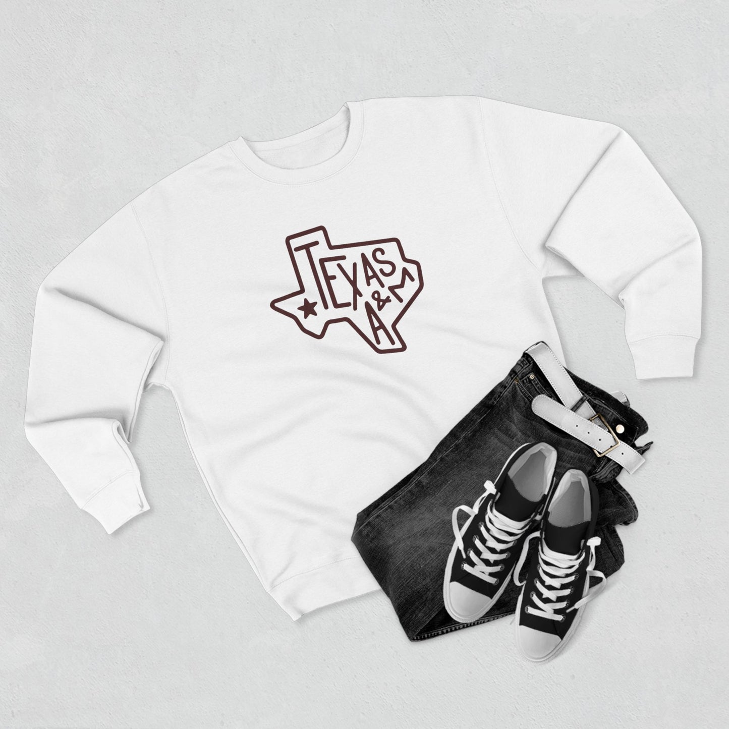 'Texas A&M State of Texas' Cotton Crewneck Sweatshirt