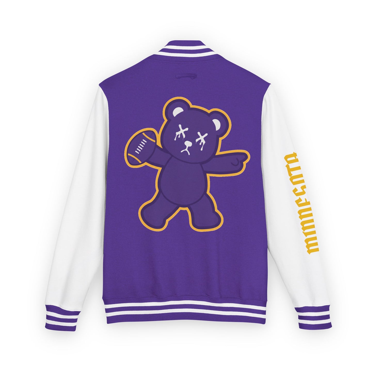 Purple & White "Wicked Way" Minnesota Deady Bear Football Heavyweight Letterman Jacket