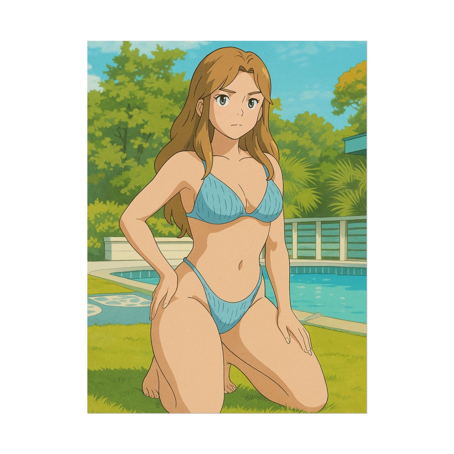 Loco Fits Anime Girls 'Serious Pool Day' Poster