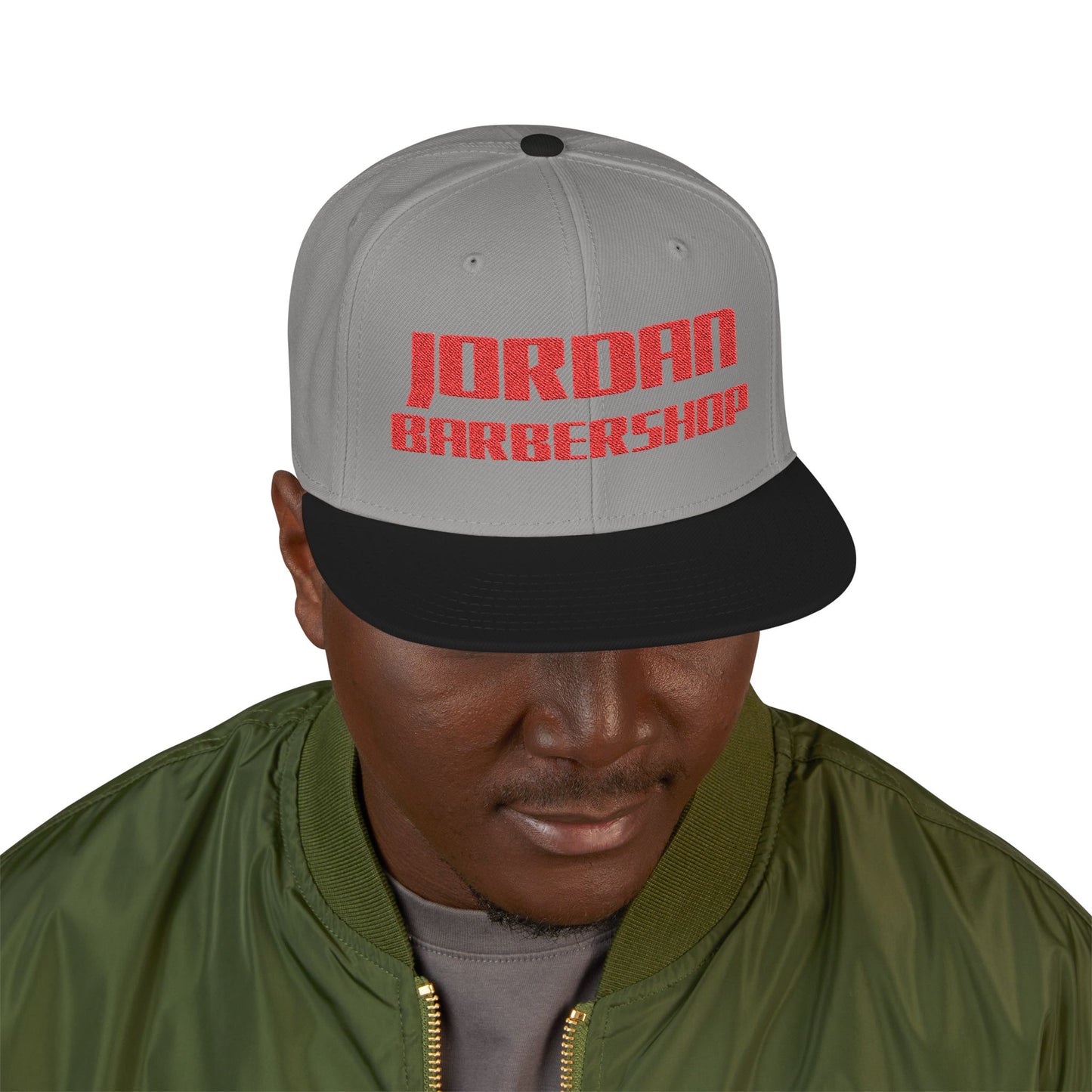 Jordan Barbershop Red Text Snapback
