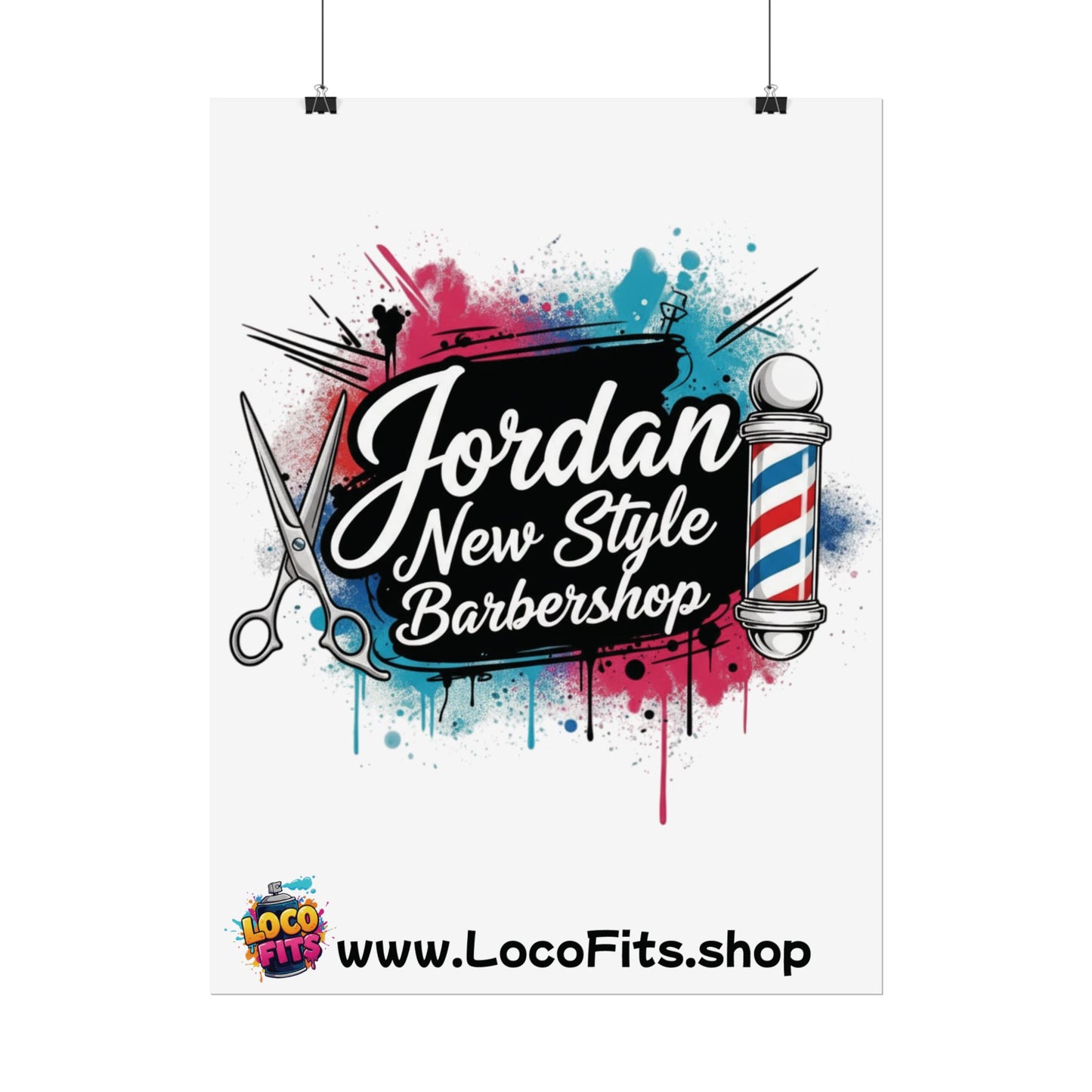 Jordan New Style Barbershop Alternative Logo V2 Poster