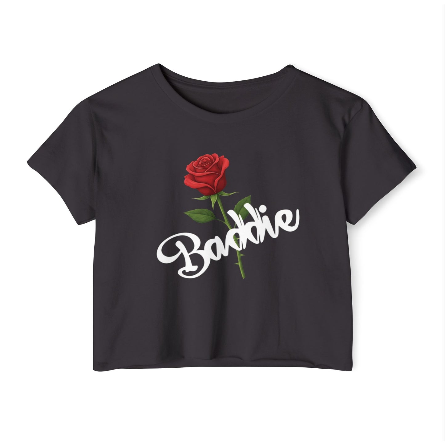 "Baddie Street" Labeled Baddie Rose Women's Crop Top