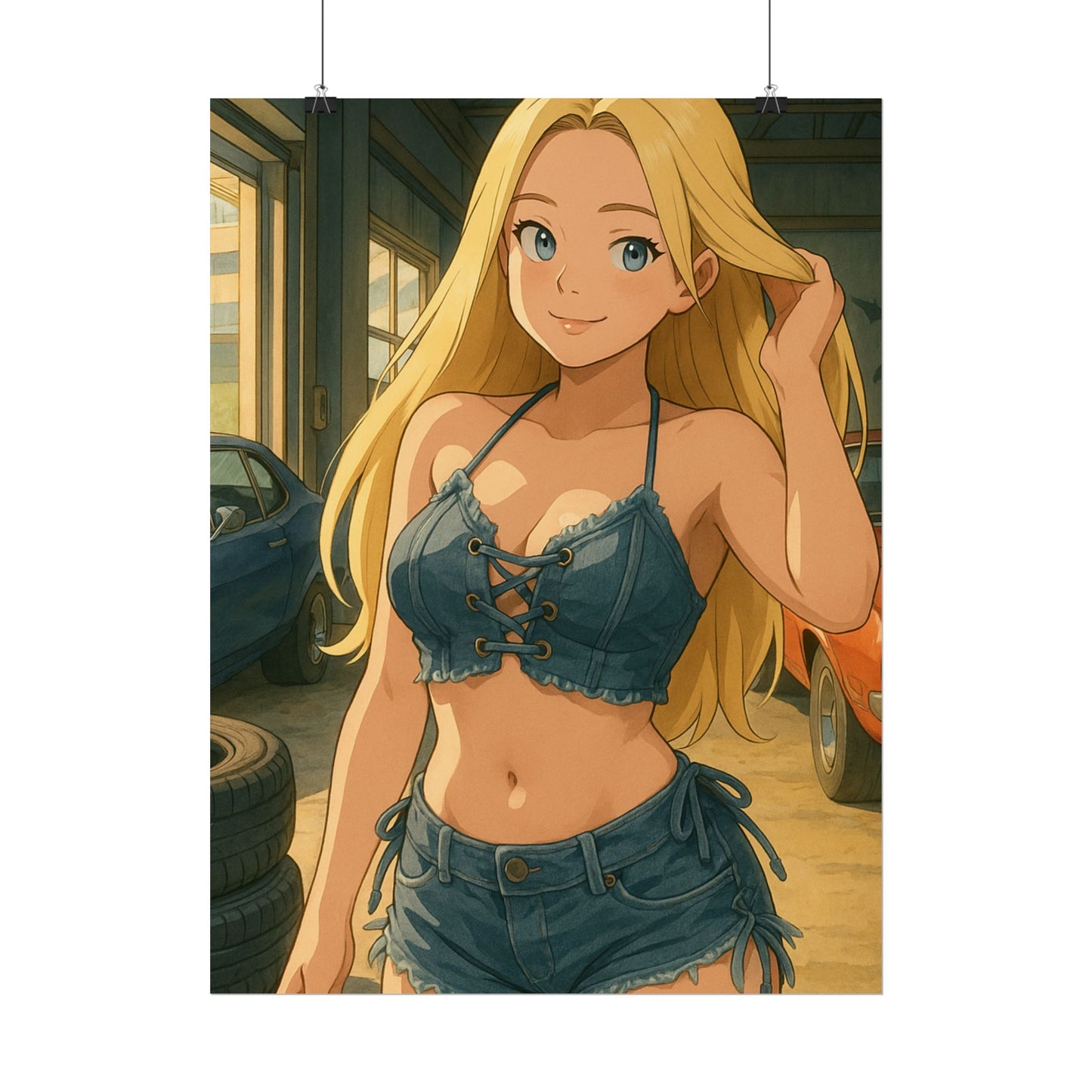 Loco Fits Anime Girls 'Garage Bunny' Poster