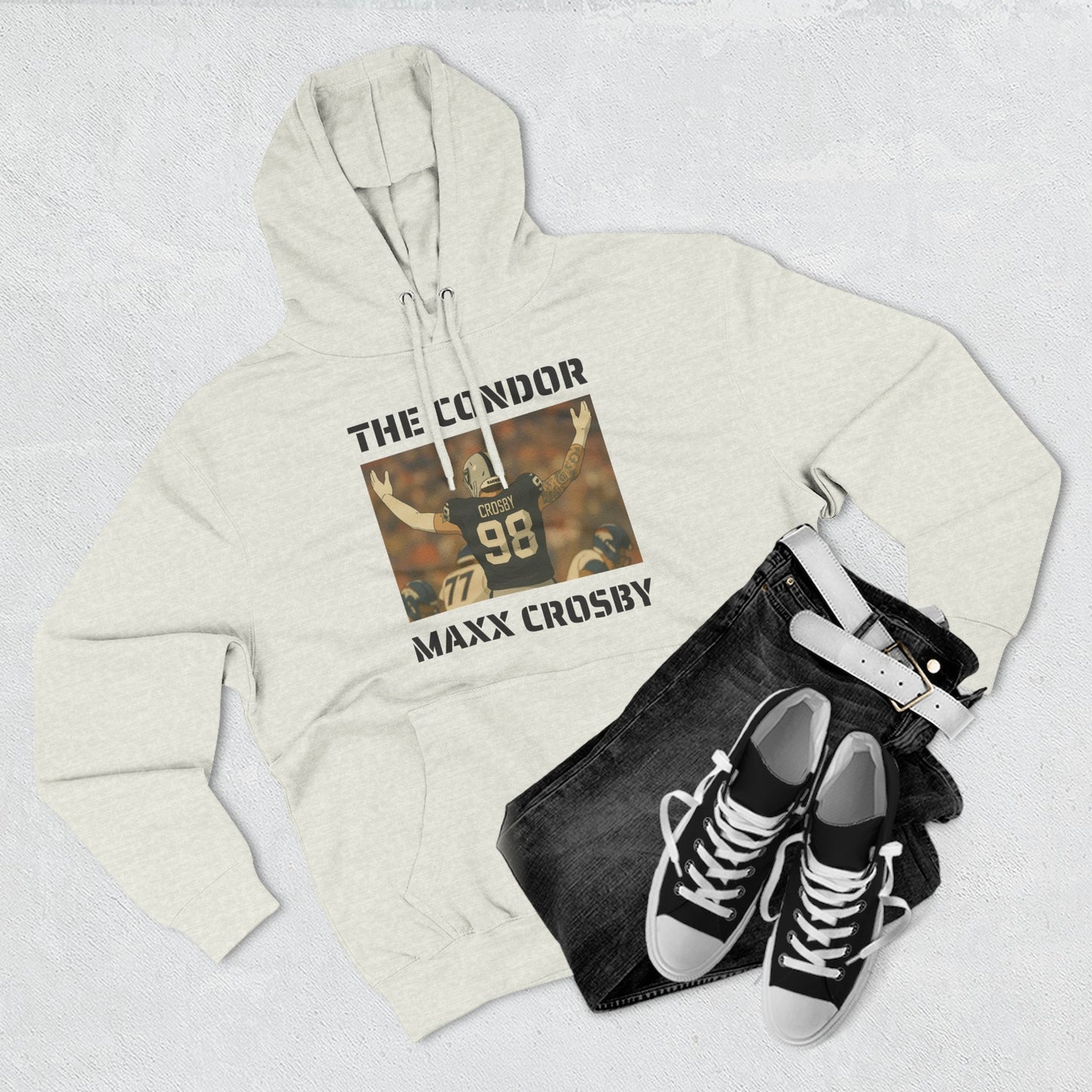 Anime Football 'The Condor Maxx Crosby' Three-Panel Fleece Hoodie