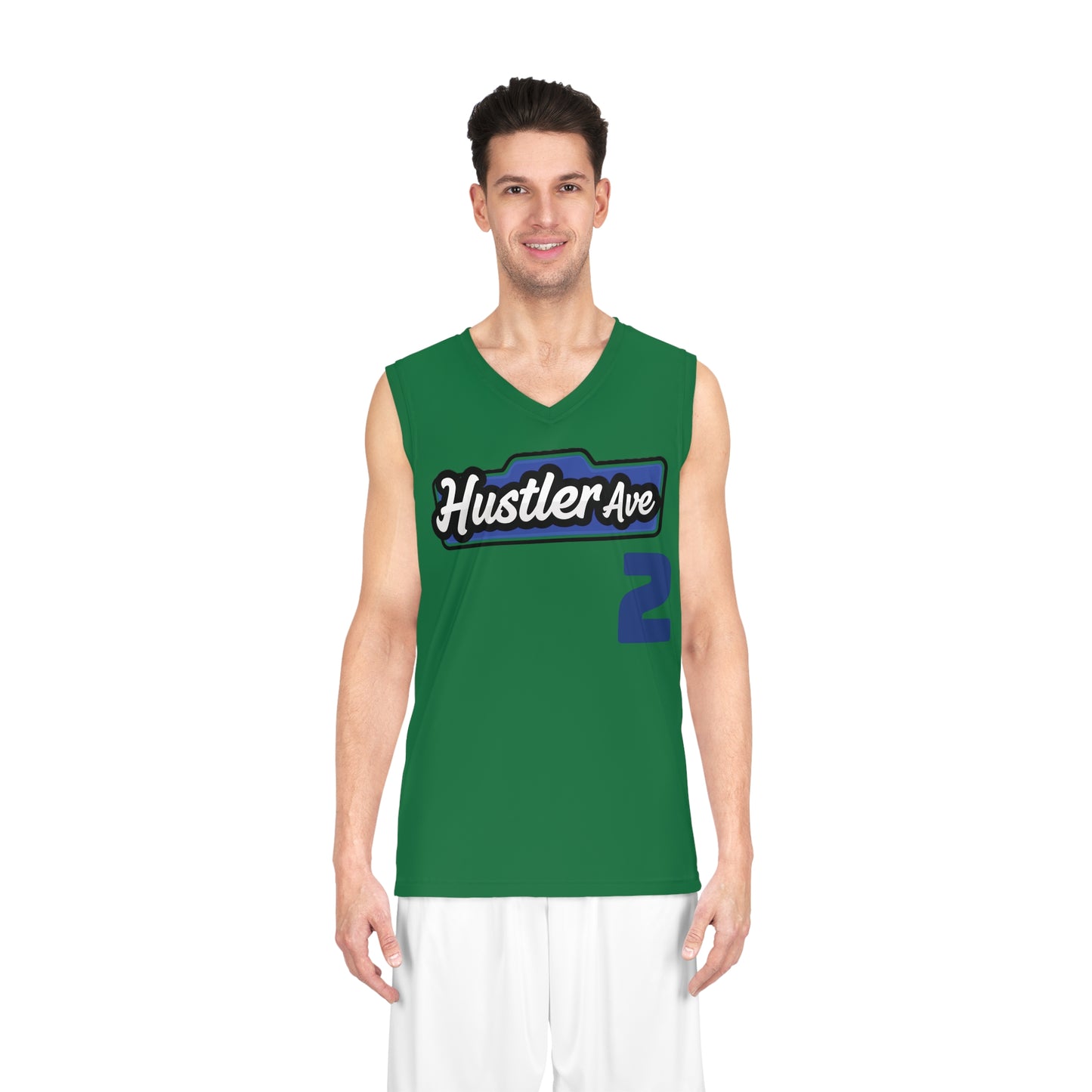 Green & Blue "Hustler Ave" #2 Alt. Basketball Jersey