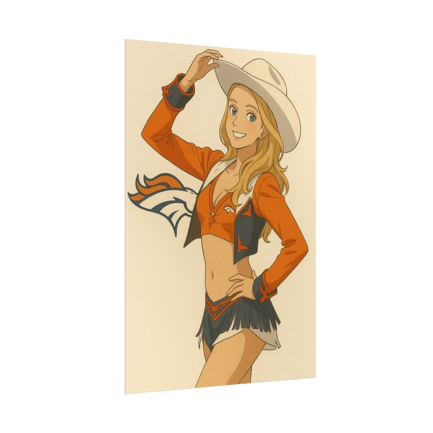 Loco Fits Anime Girls 'Broncos Cheerleader 4' Poster