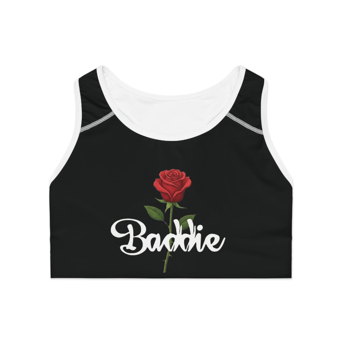 "Baddie Street" Labeled Baddie Rose Sports Bra Active Fitness Wear