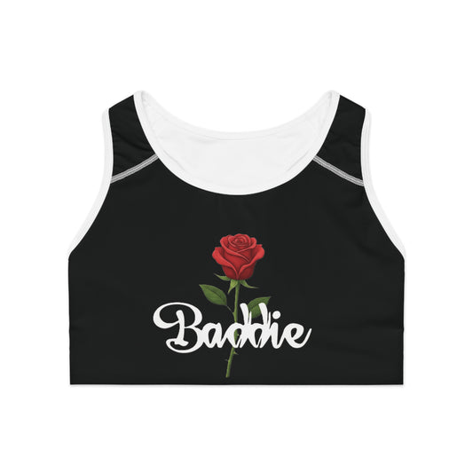 "Baddie Street" Labeled Baddie Rose Sports Bra Active Fitness Wear