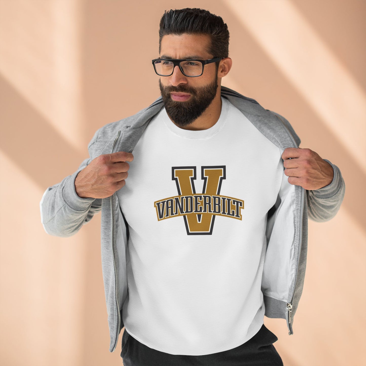 'Vanderbilt V' Cotton Crewneck Sweatshirt
