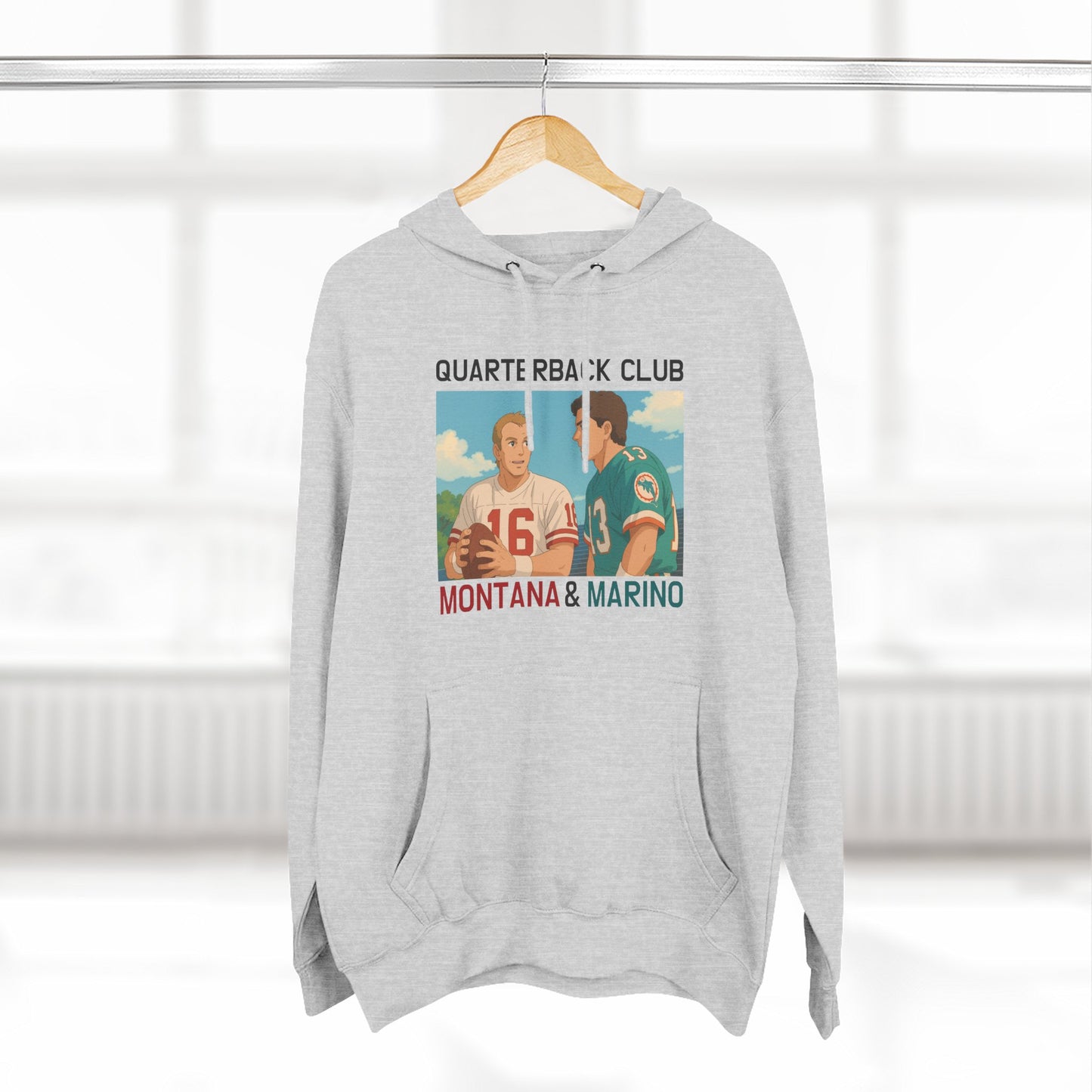 Anime Football 'Quarterback Club Montana & Marino' Three-Panel Fleece Hoodie