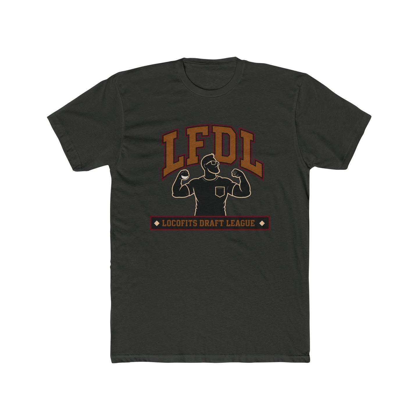 LocoFits Draft League BR Portrait Silhouette Logo Cotton Crew Tee