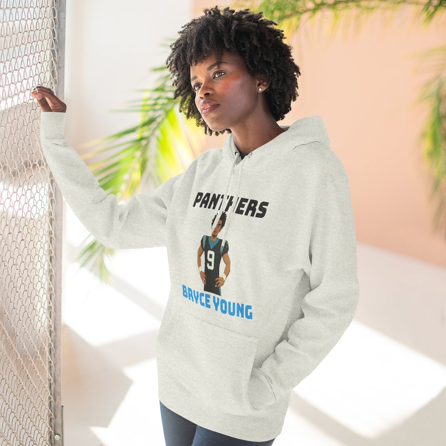 Anime Football 'Panthers Bryce Young' Three-Panel Fleece Hoodie