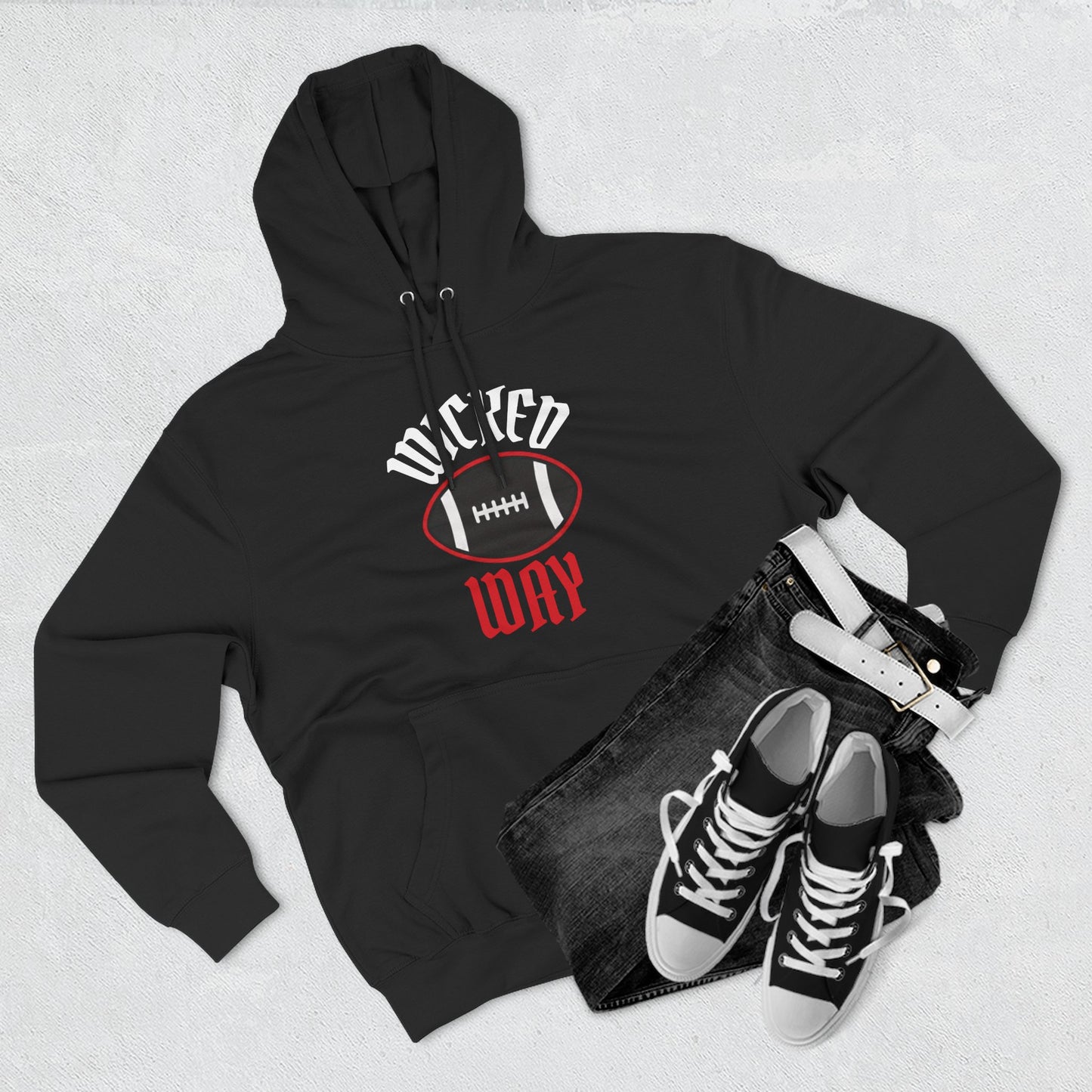Legends Black"Wicked Way" Deady Bear Football White & Red Fleece Hoodie