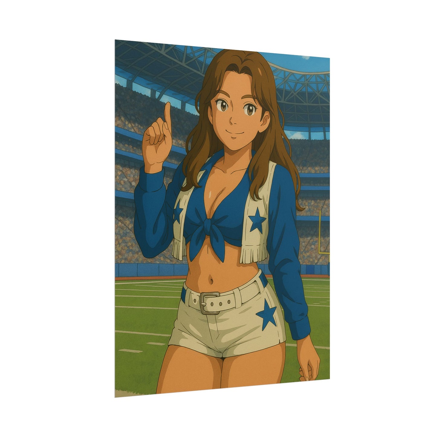 Loco Fits Anime Girls 'Cowboy Cheerleader On-Field' Poster