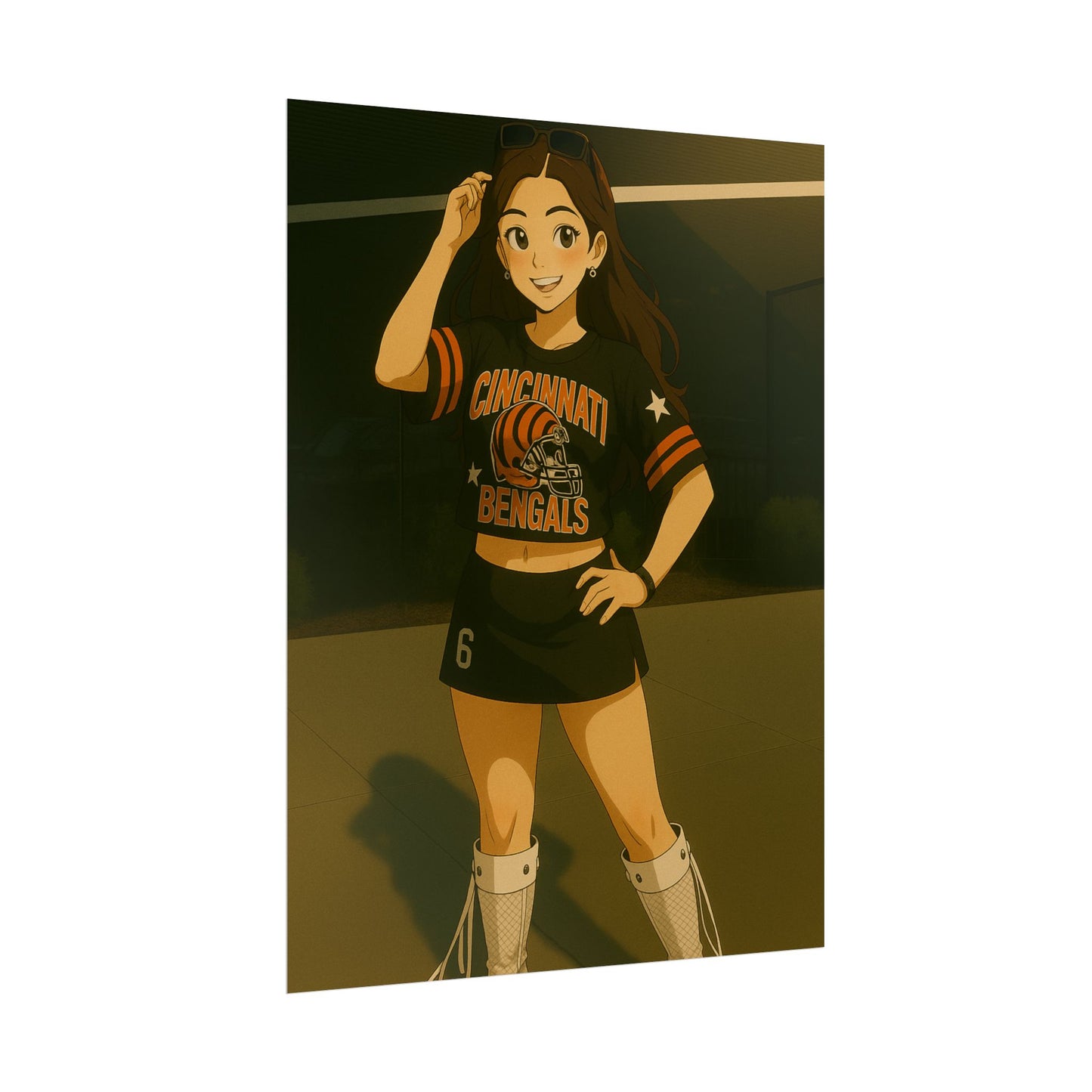 Loco Fits Anime Girls 'Bengals Girl 1' Poster