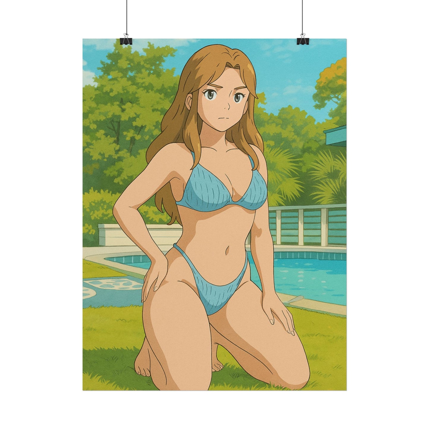Loco Fits Anime Girls 'Serious Pool Day' Poster