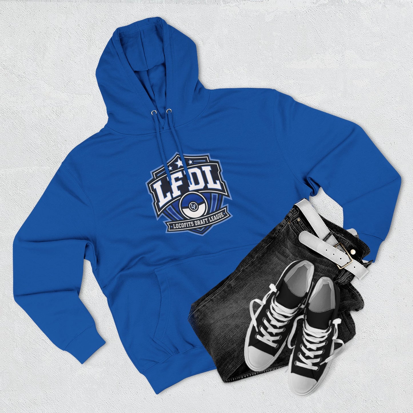 LocoFits Draft League Machesney Park Three-Panel Fleece Hoodie