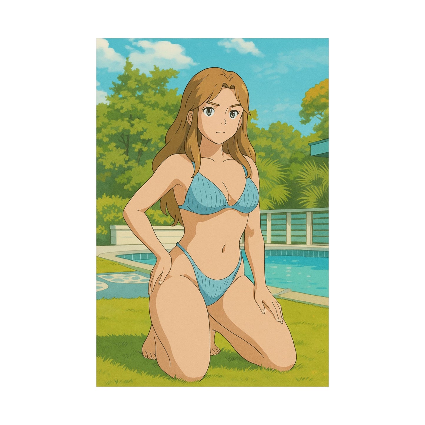 Loco Fits Anime Girls 'Serious Pool Day' Poster