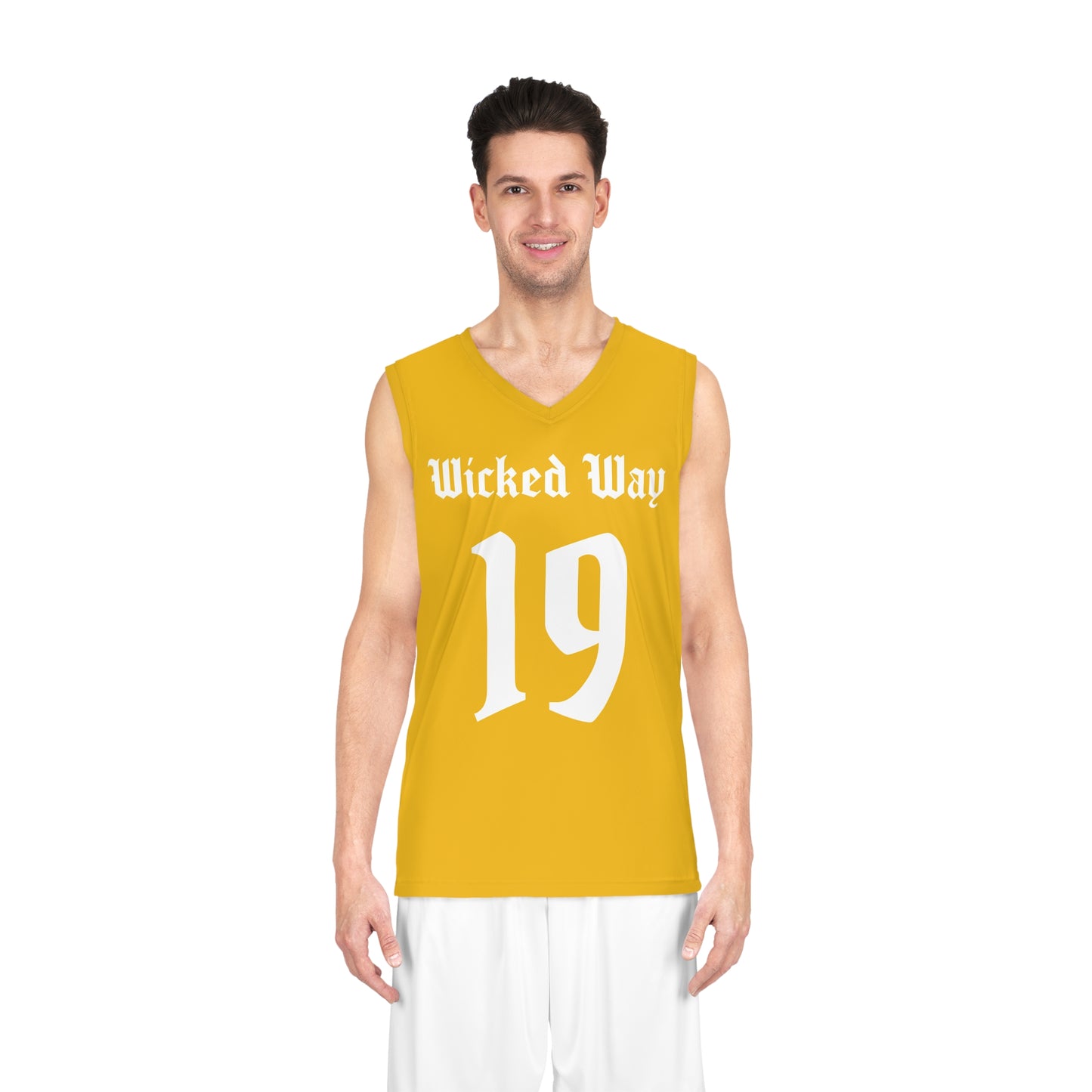 Yellow & White "Wicked Way" #19 Alt. Basketball Jersey