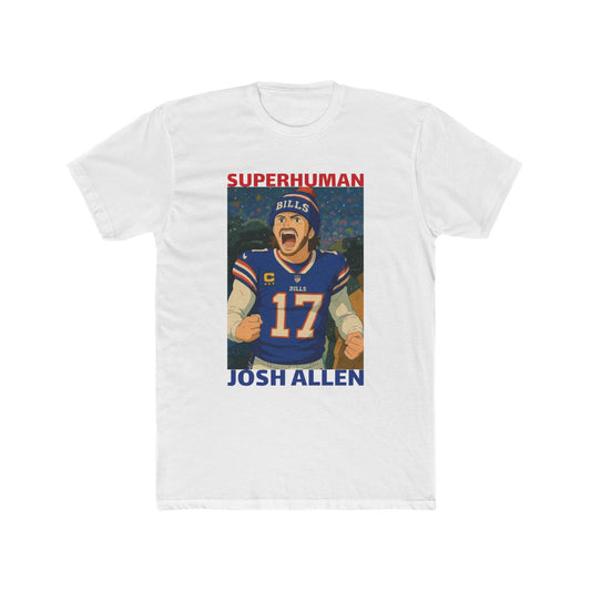 Anime Football 'Superhuman Josh Allen' Cotton Crew Tee