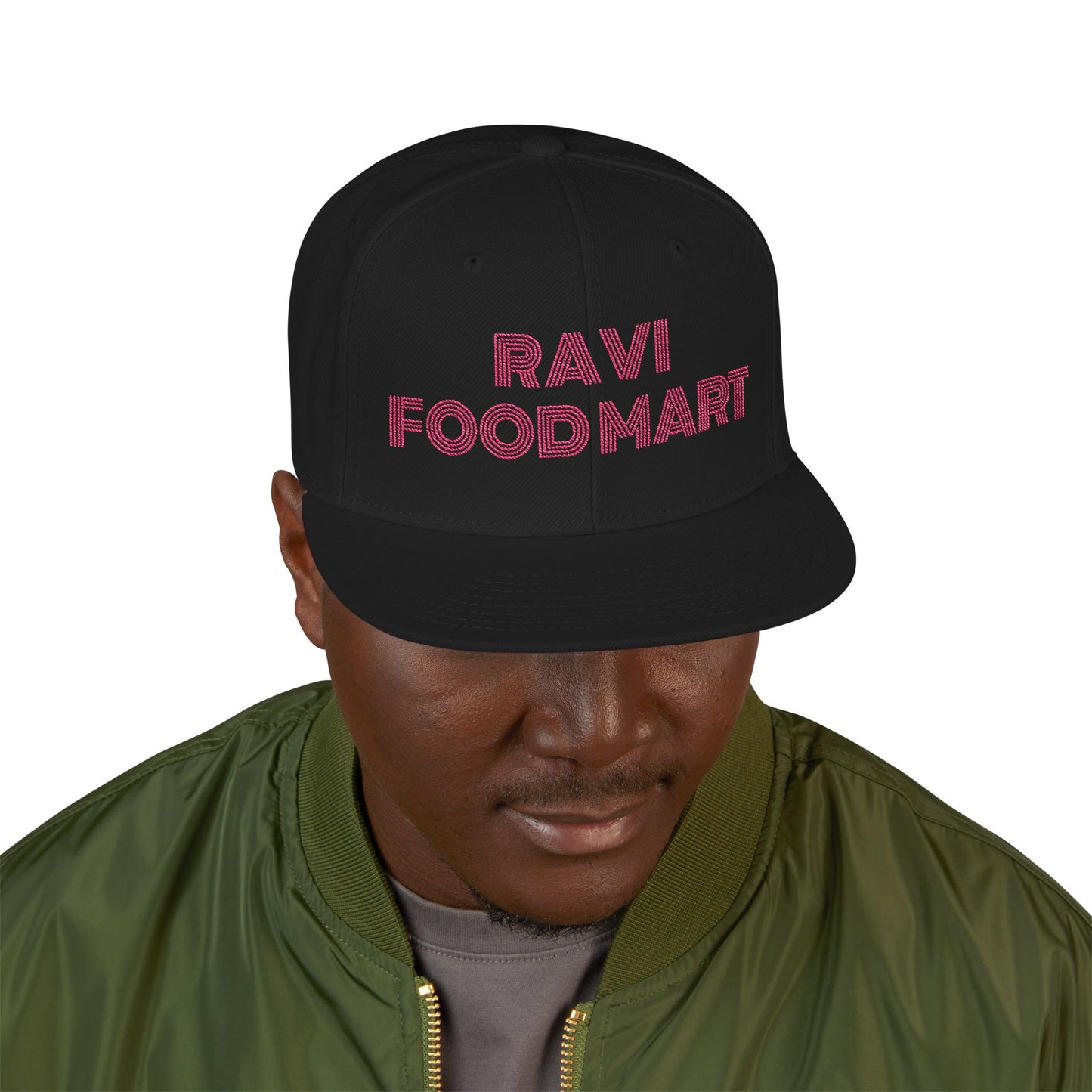 Retro Ravi Food Mart Embroidered Snapback Hat