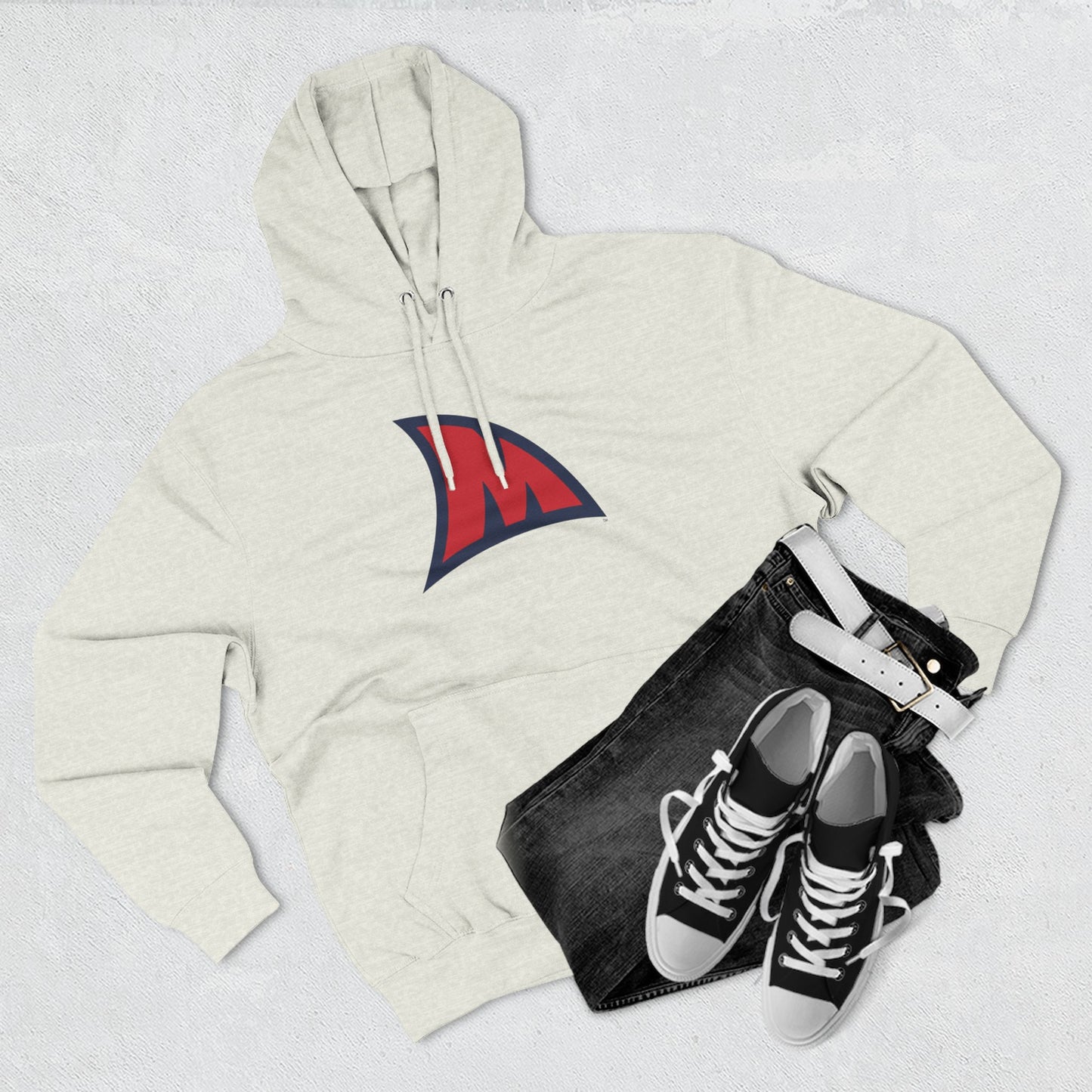 'Ole Miss Landshark M' Three-Panel Fleece Hoodie