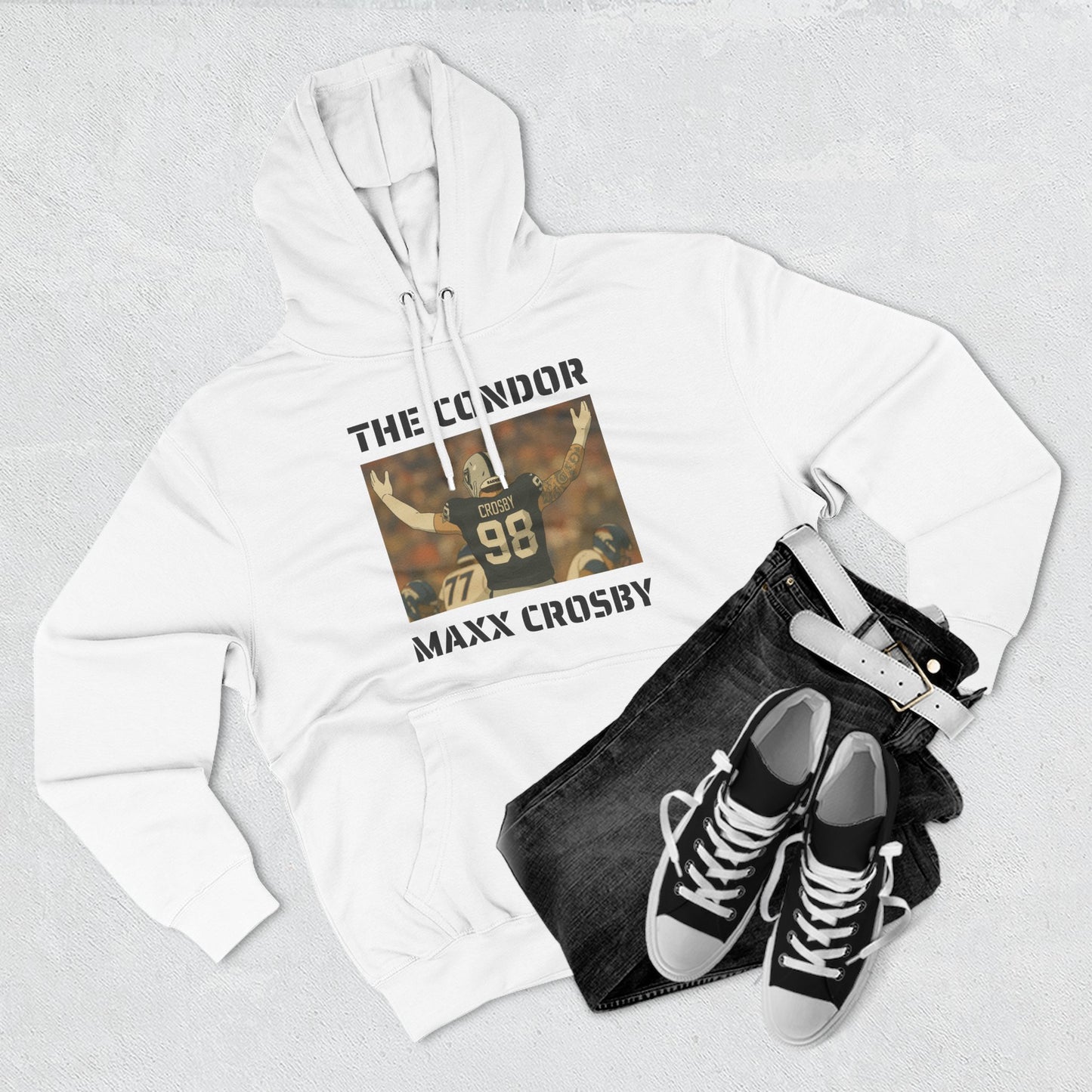 Anime Football 'The Condor Maxx Crosby' Three-Panel Fleece Hoodie