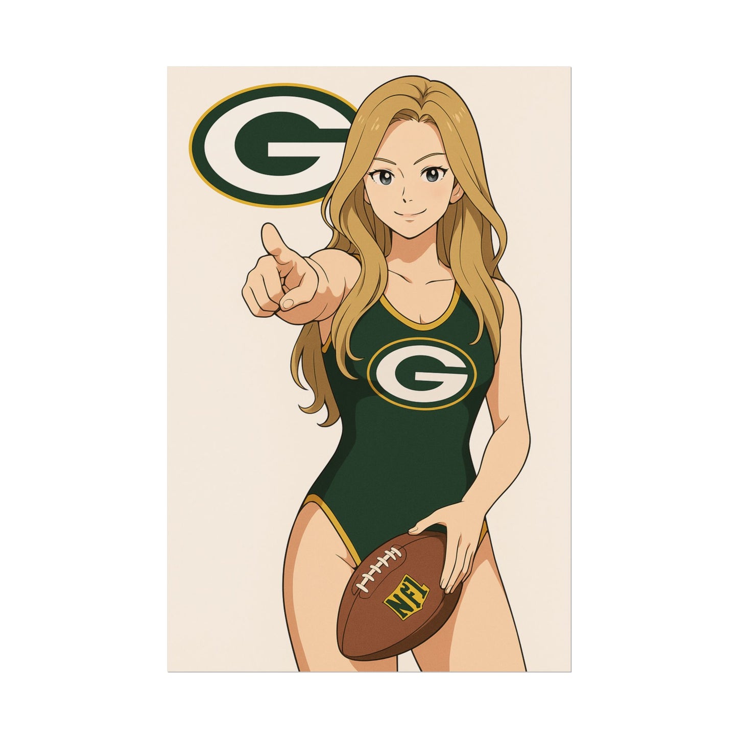 Loco Fits Anime Girls 'Packers Girl Swimsuit' Poster