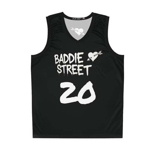 Limited Edition Black & White "Baddie Street" #20 Arrow Heart Alt. Basketball Jersey