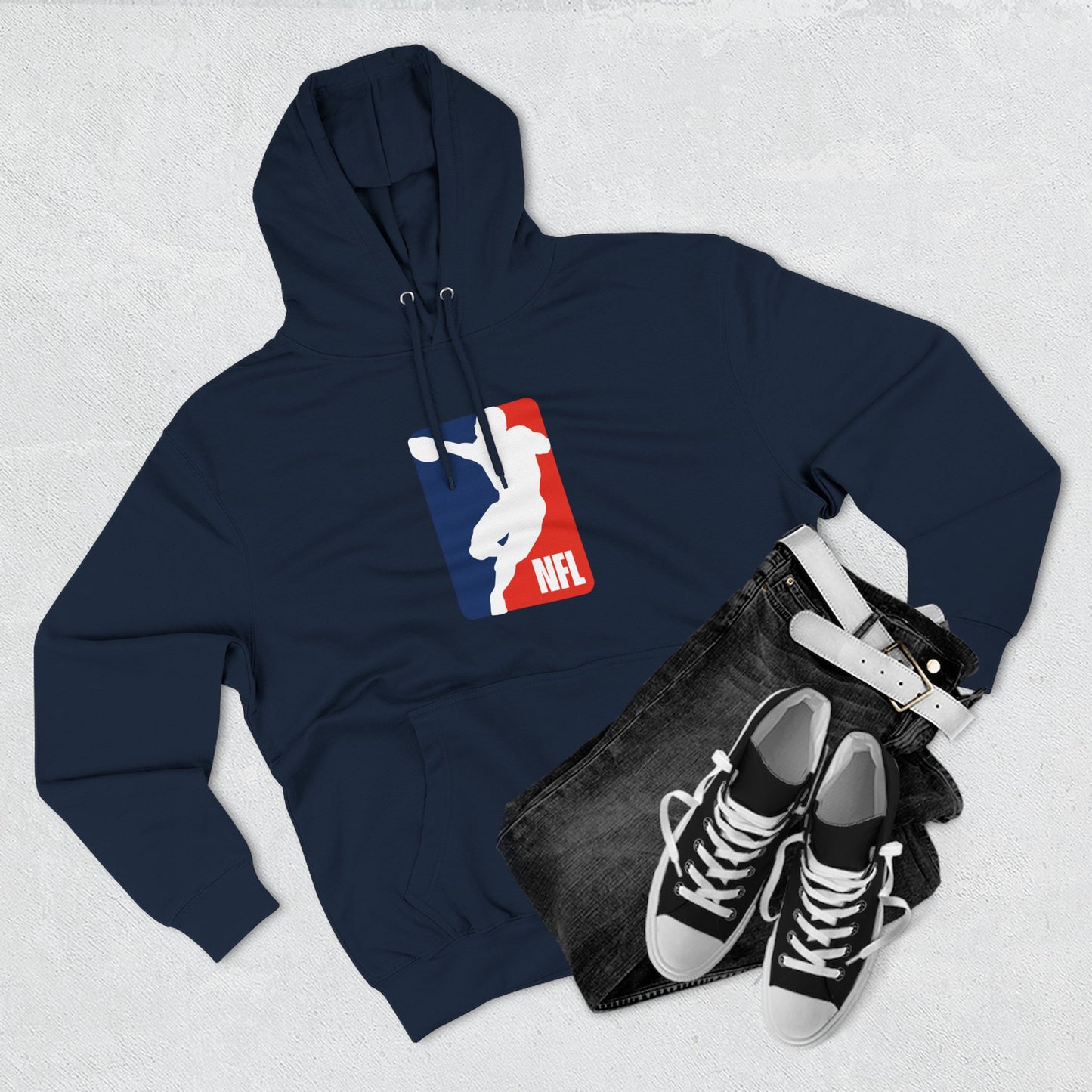 Loco Fits 'NFL Concept Logo' Three-Panel Fleece Hoodie